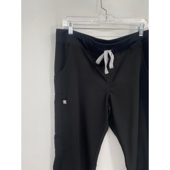 Figs Black Track Pants with Gray Drawstring - Picture 2 of 9
